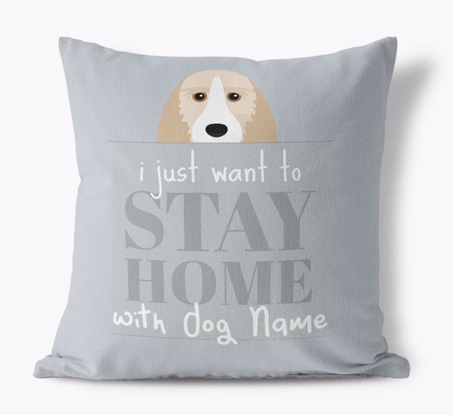 Stay Home: Personalised {breedFullName} Canvas Cushion